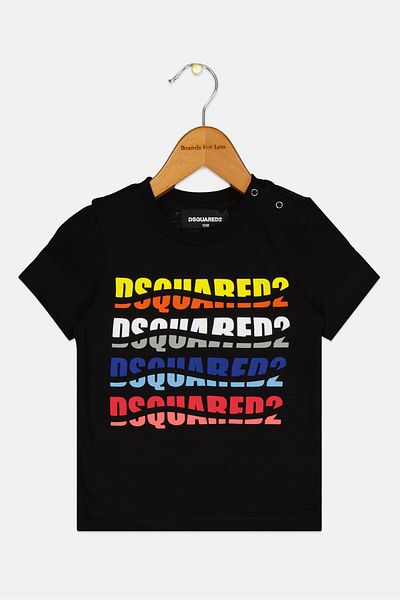 DSquared2 Kids Girl Brand Logo Short Sleeve Top, Black