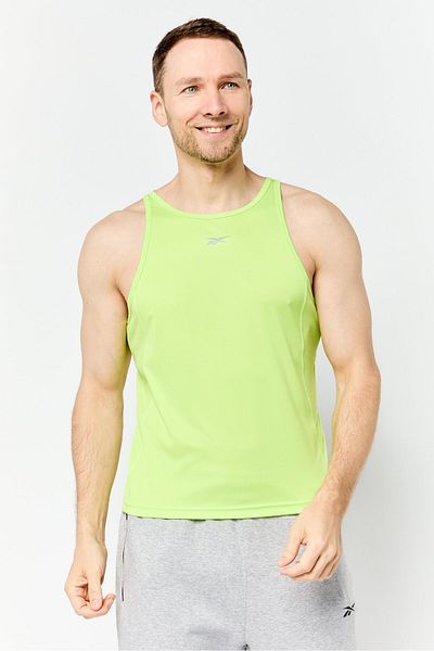 Reebok Men Sportswear Fit Sleeveless Running Vest, Lime