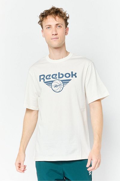 Reebok Men Sportswear Fit Short Sleeve Outdoor T Shirt, White