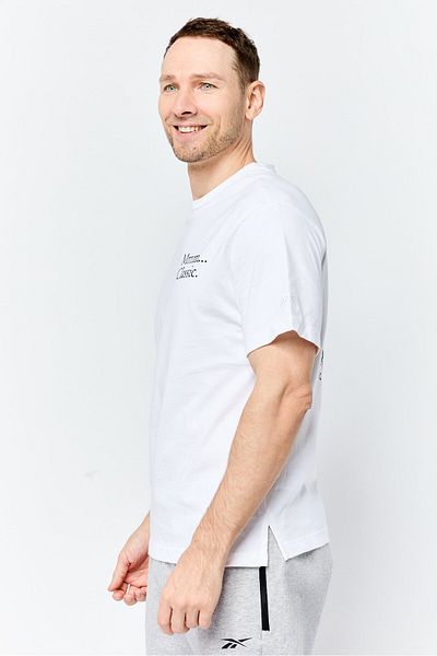 Reebok Men Sportswear Fit Short Sleeve Outdoor T Shirt, White