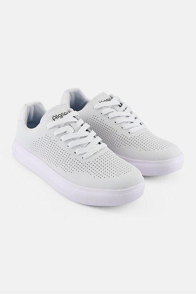 Algspar Men Lace Up Casual Shoes, White