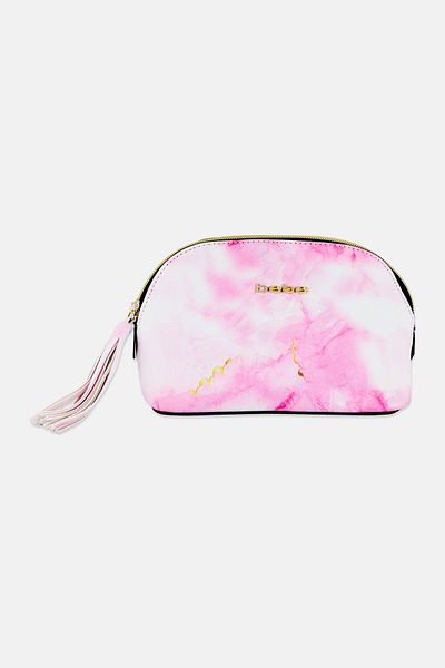 Bebe Marble Print Cosmetic Pouch, Pink