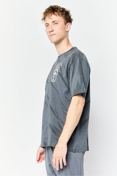Reebok Men Sportswear Fit Short Sleeves Running T-shirt, Charcoal