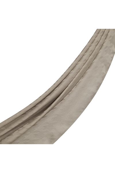 ipekevi Σάλι μονόγραμμα με μοτίβο τεσσάκι Four Seasons 04390-Stone