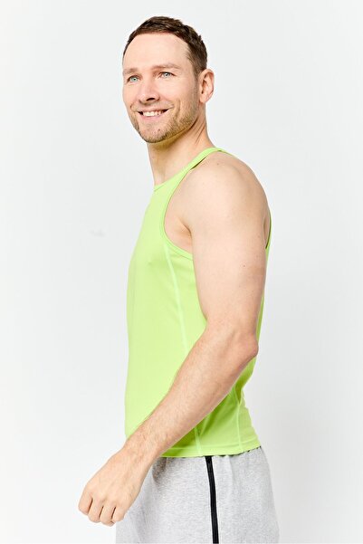 Reebok Men Sportswear Fit Sleeveless Running Vest, Lime