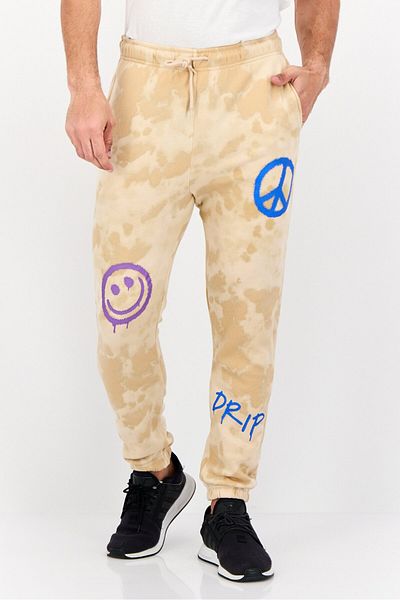 Brooklyn Men Regular Fit Graphic Print Sweatpants, Brown