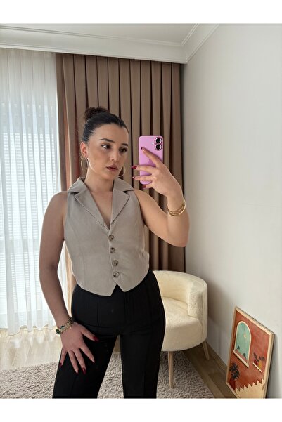 MahraWear سترة من الكتان برباط