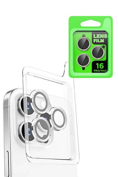 cepmoda "16 PRO MAX" متوافق مع HD "KAMERA LENS PROTECTIVE" زجاج مقسى ثلاثي الأبعاد - أبيض