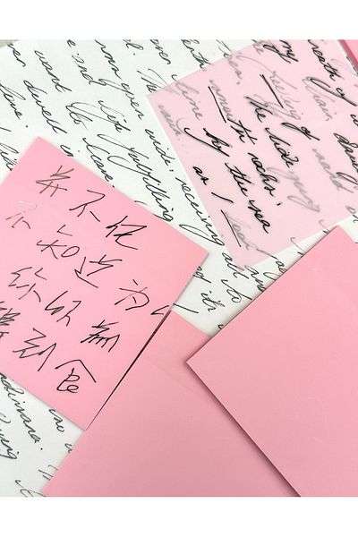 ZeCo Collection Soft Pink Transparent Post-It / Transparent Sticky Note / Sticky Note / Sticker / Bullet Journal
