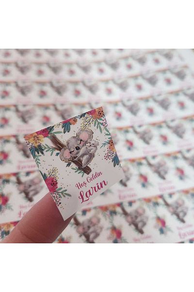 fırsatlar diyarı Koala Baby Chocolate Tag - Glossy Coated Square Cut Tag / 3.5 cm - 100 Pieces