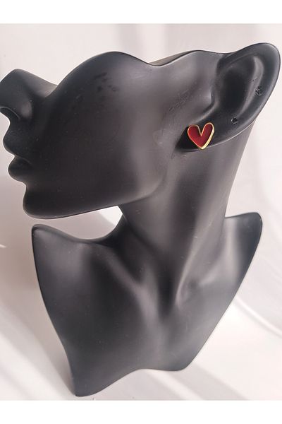 BHR AKSESUAR Red Heart Earrings