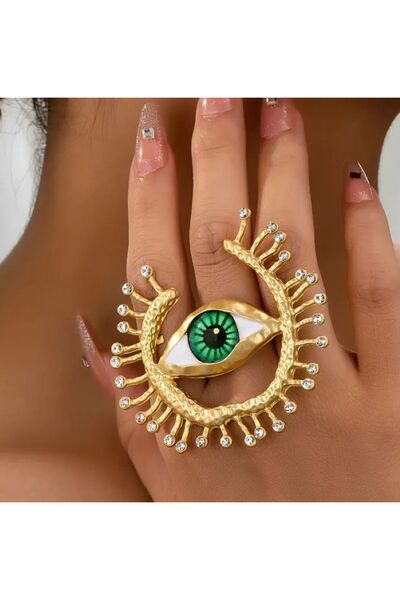 Dgt Luxury خاتم عصري قابل للتعديل مع تفاصيل حجر الراين