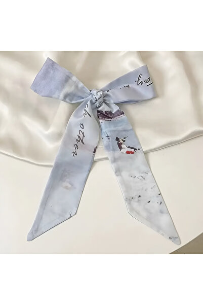 MAHLA Eșarfă de peisaj cu pictură în ulei de design, șal subțire pentru gât, accesoriu pentru geantă, accesoriu pentru păr