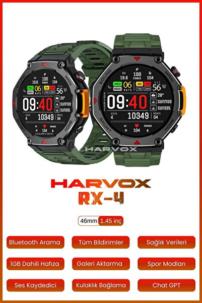 Fırsat7 HARVOX Watch RX-4 Akıllı Saat Iphone Ve Android Tüm Telefonlara Uyuml...