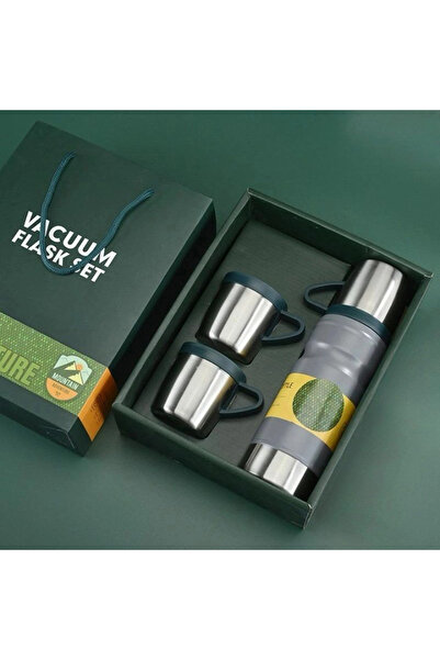 Blooming Plus 680 ML 3 Bardaklı Paslanmaz Çelik Termos