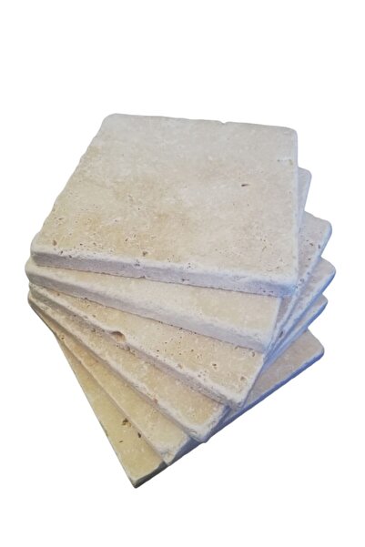 Perla Bardak Altlığı Light Traverten 1x10x10 6' lı
