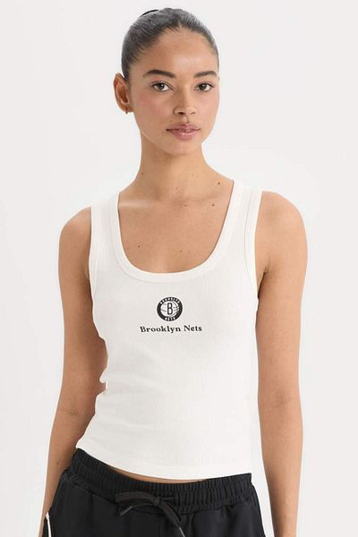 DeFacto Fit Nba Brooklyn Nets Slim Fit Slim Fit U Neck Rib Sports Athlete E2358Ax25Sm