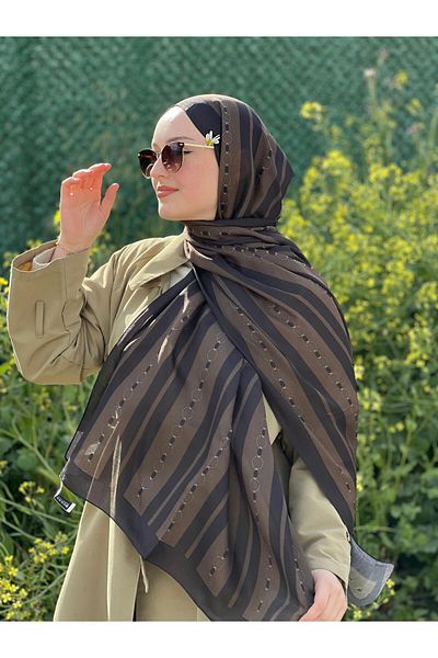 Diella Chain Pattern Soft Cotton Shawl