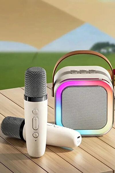 CİYU TİCARET Karaoke seti mini karaoke set çift mikrofonlu çocuk eğlence karaoke seti
