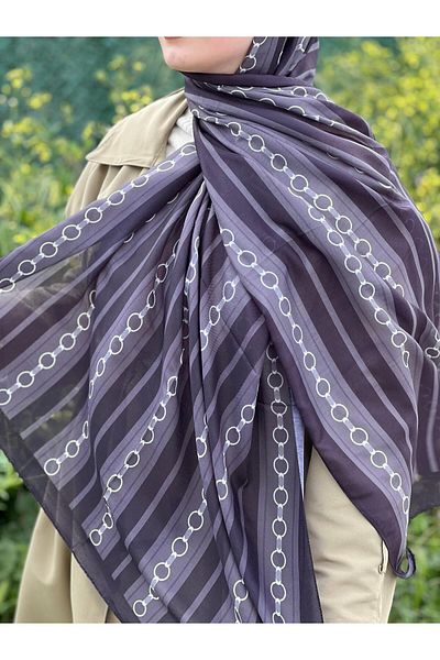 Diella Chain Pattern Soft Cotton Shawl