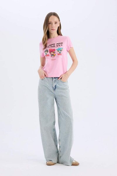 DeFacto Coool Powerpuff Girls Regular Fit Crew Neck Rib Short Sleeve T-Shirt D9126Ax25Sm
