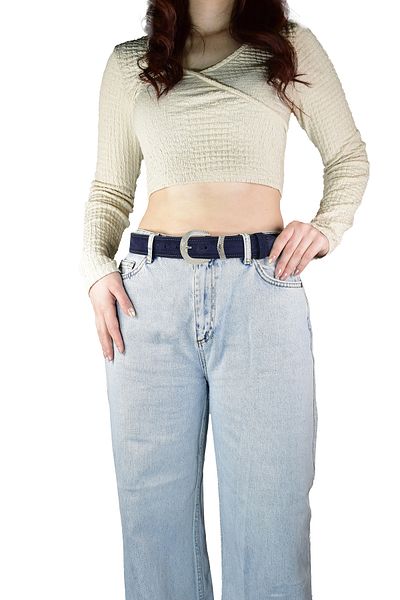 GoDeri 100% Genuine Leather, Sport Tulip Women's Belt with 4 cm Strong Silver Buckle