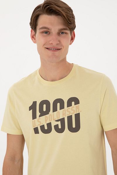 U.S. Polo Assn. Men's Regular Fit Crew Neck Light Khaki T-Shirt 50306922-Vr183