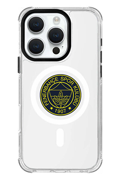 Fenerbahçe iPhone 16 Pro Uyumlu Fenerbahçe Sarı Mono Arma MagSafe Lisanslı Te...