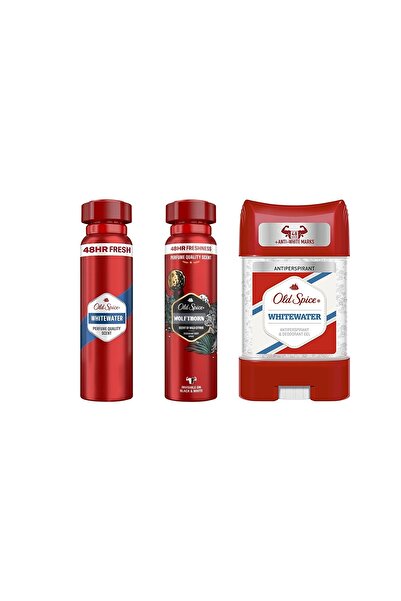Old Spice Set - Wolfthorn Deodorant 150 ml + Whitewater Deodorant 150m + Whitewater Clear Jel 70 ml