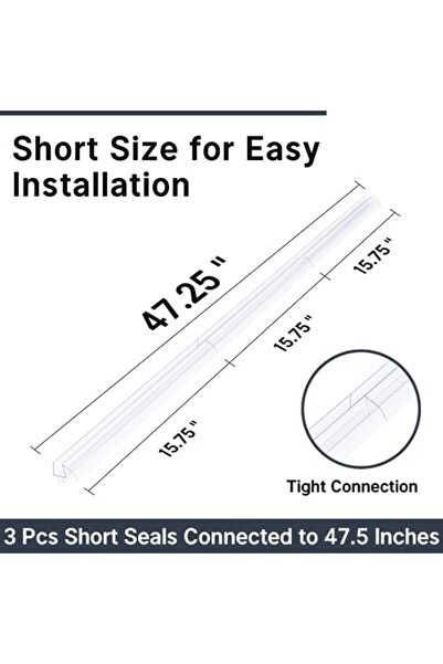 Generic AmazerBath Shower Door Bottom Seal, Frameless Glass Shower Door Seal Strip - Suitable for 3/8 Inch G