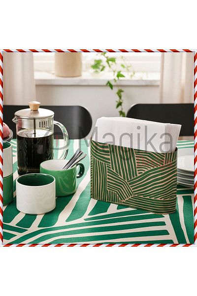 Magika Design Θήκη για χαρτοπετσέτα Nabbfisk με πράσινο σχέδιο - 15 x 22 cm