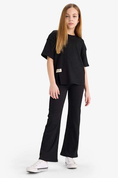 DeFacto New Season Girl's Wrap 2 Piece Set Short Sleeve T-Shirt Spanish Leggings