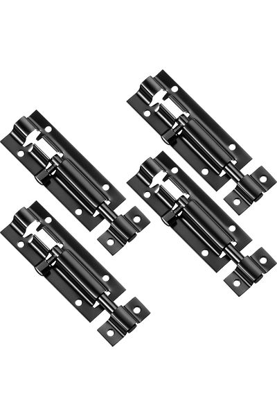 HOTOP 4 Pack Door Bolt Lock Slide Lock Door Latch Gate Latch Sliding Bolt for Bathroom, 3 Inch (Blac