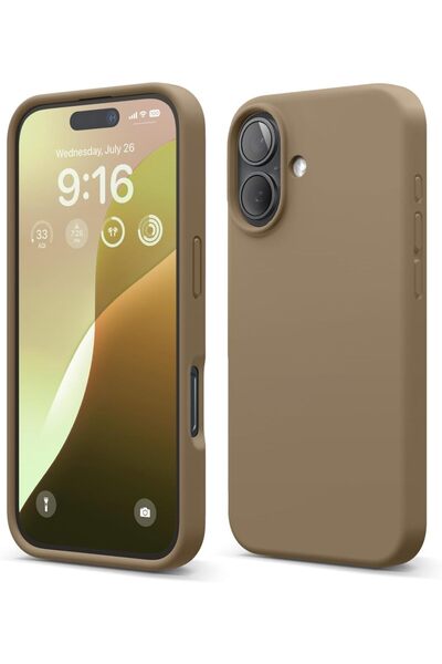 Merwish İphone 16 Plus Uyumlu Logolu Içi Kadife Yumuşak Silikon Kamera Koruma...