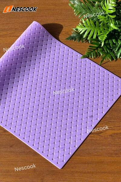Neskuk Diamond Pattern Silicone Shaping Mat – Non-Stick Dough Rolling and Dec...