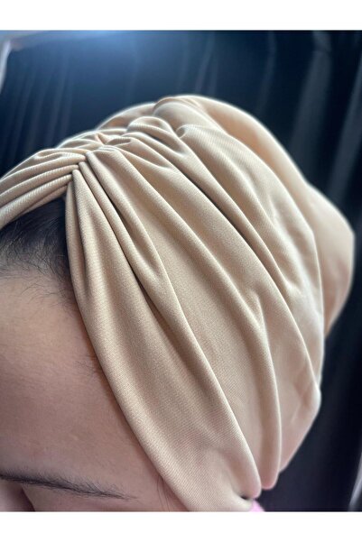 LÜKSERA Bone Dolgulu Siyah Drape Dış Bone Hazır Türban Kadın Tesettür Bone Hijab