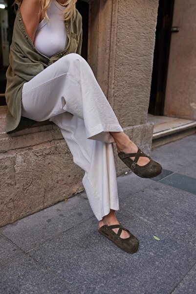 Uniqueqoop Віденські жіночі ортопедичні капці з натуральної шкіри та грибковою підошвою