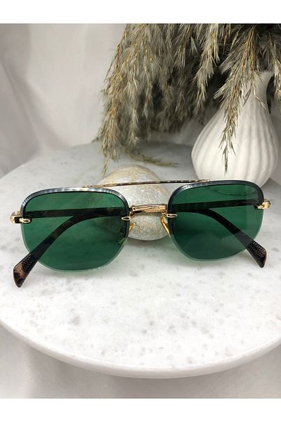 Mazzy Square Green Stems Pattern Sunglasses