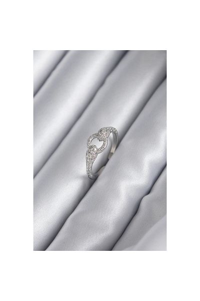 Marsilyan Brass Silver Color Zircon Stone Snake Model Women's Ring - TJ-BYK2922
