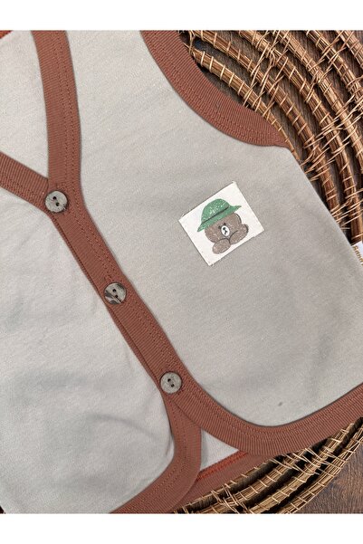 Bolly Baby Baby Vest Camper Teddy Bear Themed Combed Cotton Vest 100% Cotton 0-3-6 Months Buttoned
