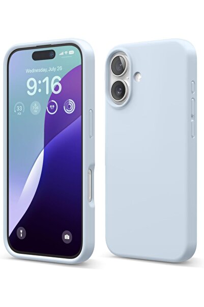 Merwish İphone 16 Plus Uyumlu Logolu Içi Kadife Yumuşak Silikon Kamera Koruma...