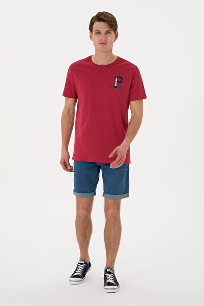 U.S. Polo Assn. Men's Regular Fit Crew Neck Cherry T-Shirt 50306897-Vr223