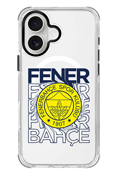 Fenerbahçe iPhone 16 Uyumlu Fenerbahçe Dalgalı Arma MagSafe Lisanslı Telefon ...