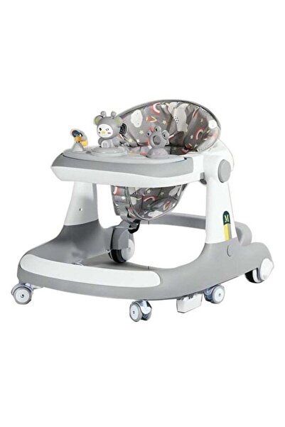 Star Kids مشاية أطفال قابلة للطي، ارتفاع قابل للتعديل، رمادي/أبيض