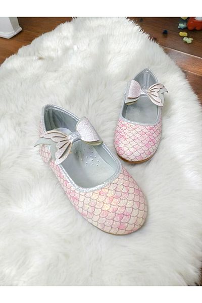 pediashoes Girl's Mermaid Patterned Orthopedic Sole Soft Stylish Ballerinas
