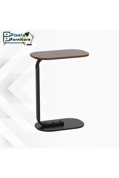 PixelsFurniture Pixel Furniture C-Shaped Side Table for Sofa and Bed, Solid Metal Base Table
