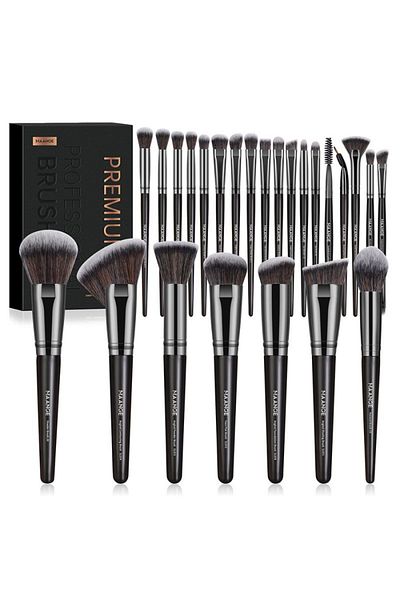 OEM Set de 25 de pensule de machiaj, Feel Gorgeous, fabricate din fibre sintetice moi, mâner rezistent