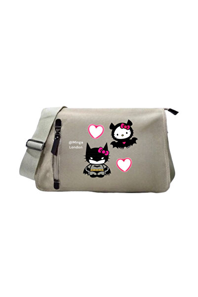 Minga London Bež škola Betmen i Hello Kitty, kurs, učionica Poštarska torba -...