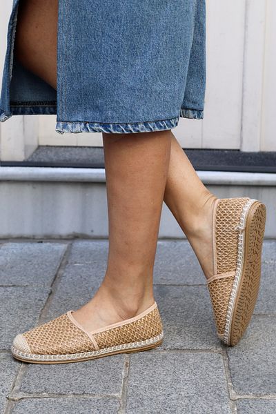 faaf Aska Shoes Women's Brass Print/Linen/Wicker Material Espadrille