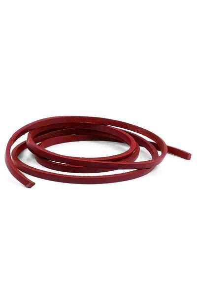 hapshoe Genuine Leather Red 5 mm 1 Pair 100 cm Shoelaces